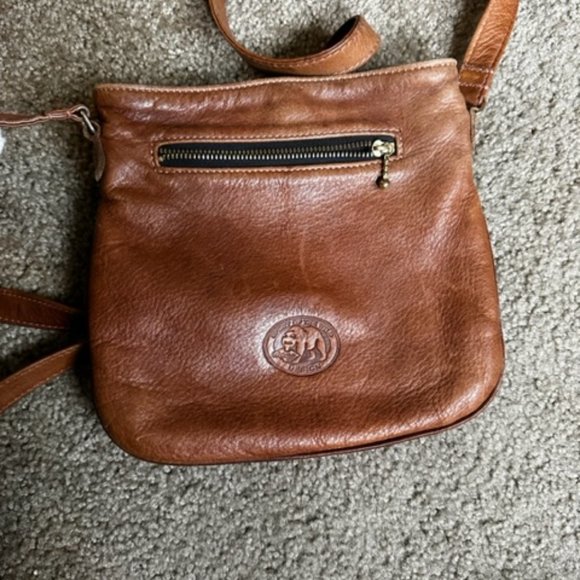 Vintage Leather Crossbody Bag with Eagle - Picture 2 of 3